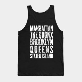 New York City Boroughs Minimalist Design Tank Top